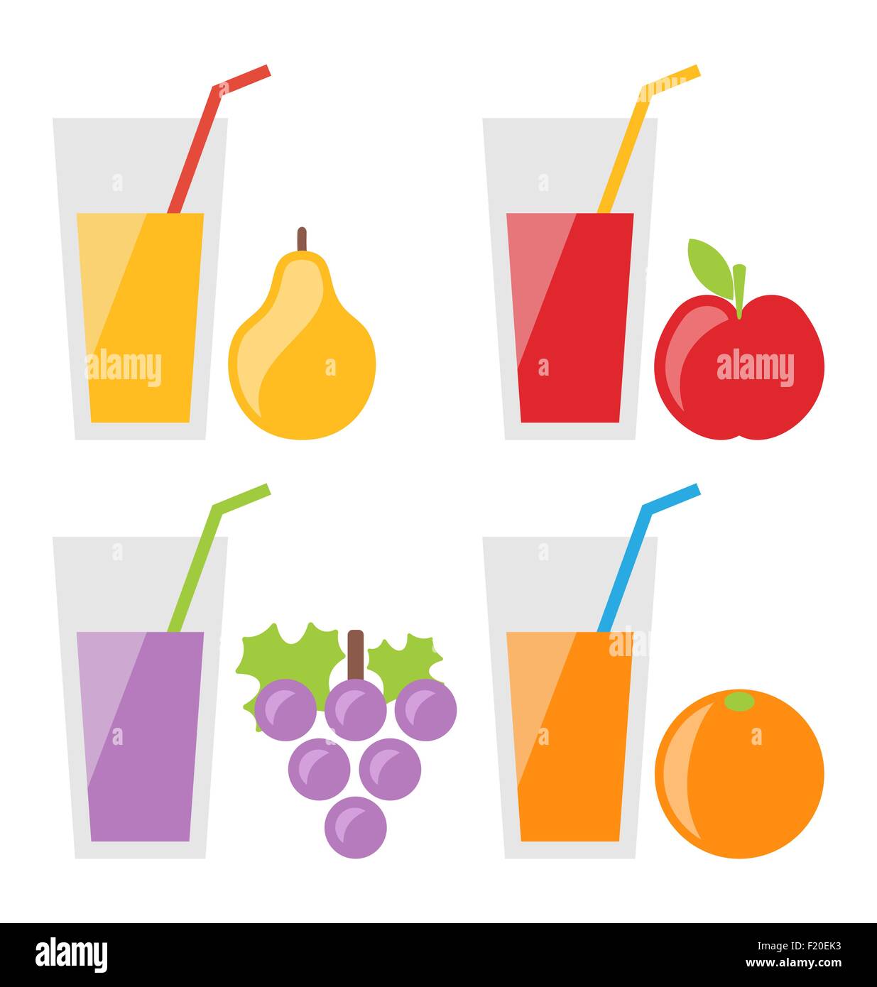 Set of Fresh Fruit Juices Stock Vector Image & Art Alamy