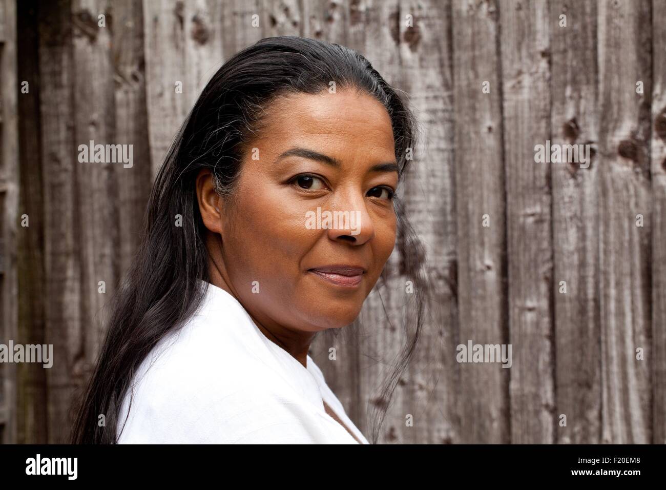 Mature black woman in garden hi-res stock photography and images - Alamy