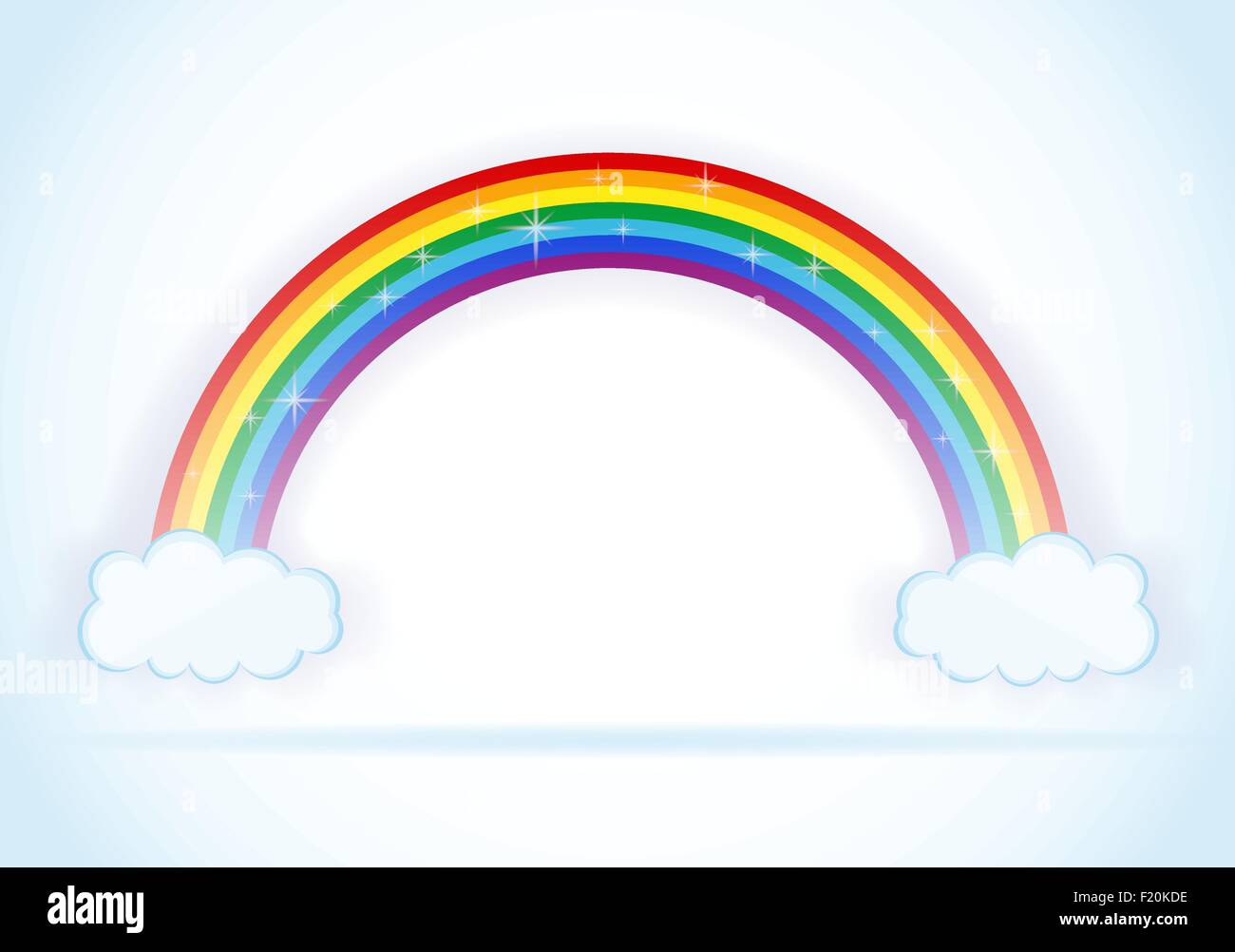 abstract rainbow with clouds vector illustration Stock Vector Image ...