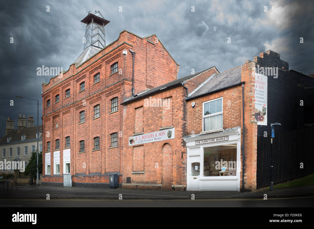 Rogers furniture market, century victorian brick building at