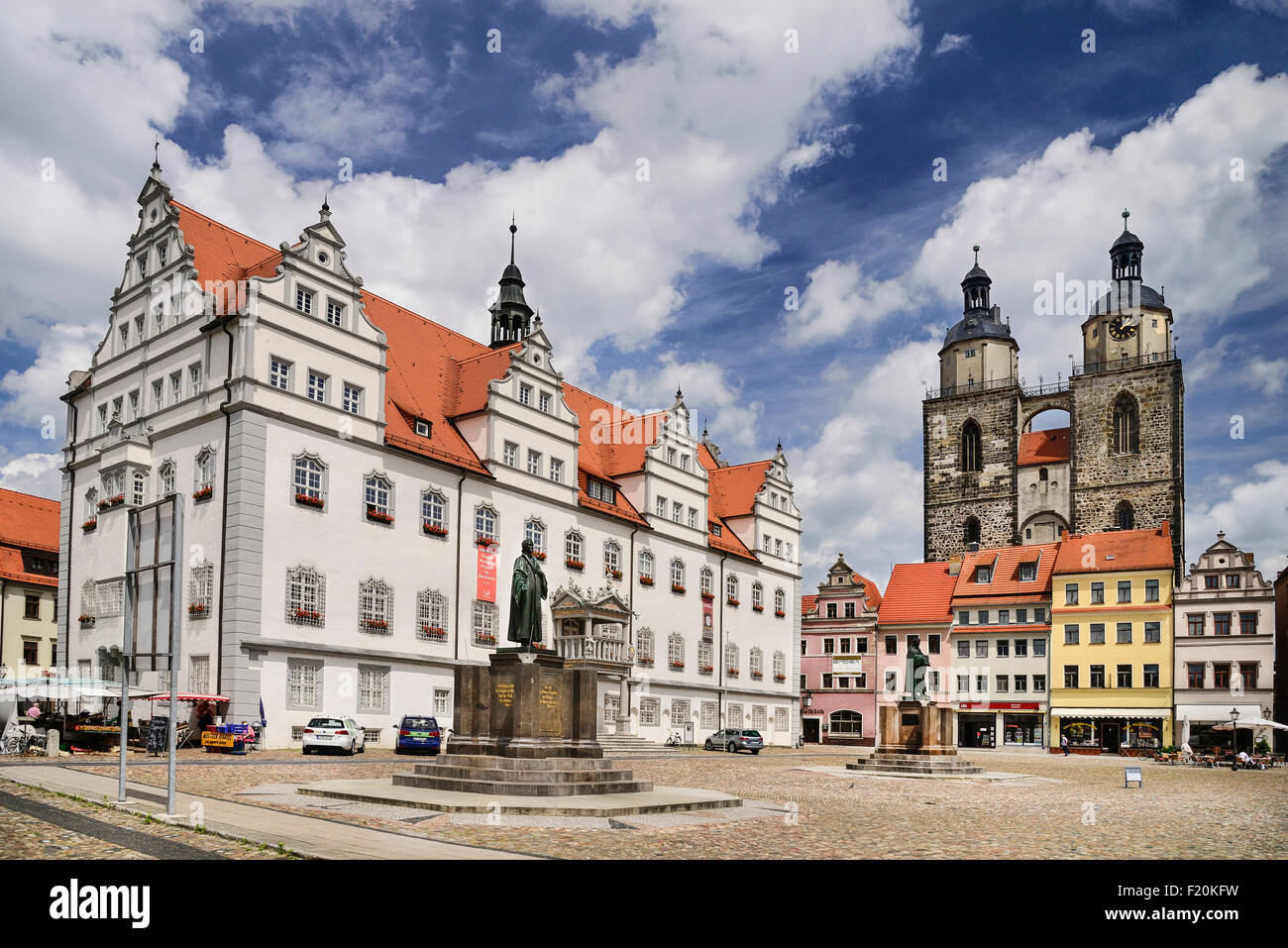 Germany Saxony Anhalt Lutherstadt Wittenberg Marktplatz with the