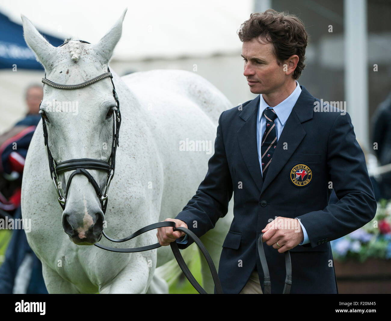 9th September 2015,  Blair Atholl,  Scotland. Francis Whittington [GBR] with Easy Target at the first inspection. The FEI European Eventing Championships 2015 Blair Castle Credit:  Stephen Bartholomew/Alamy Live News Stock Photo