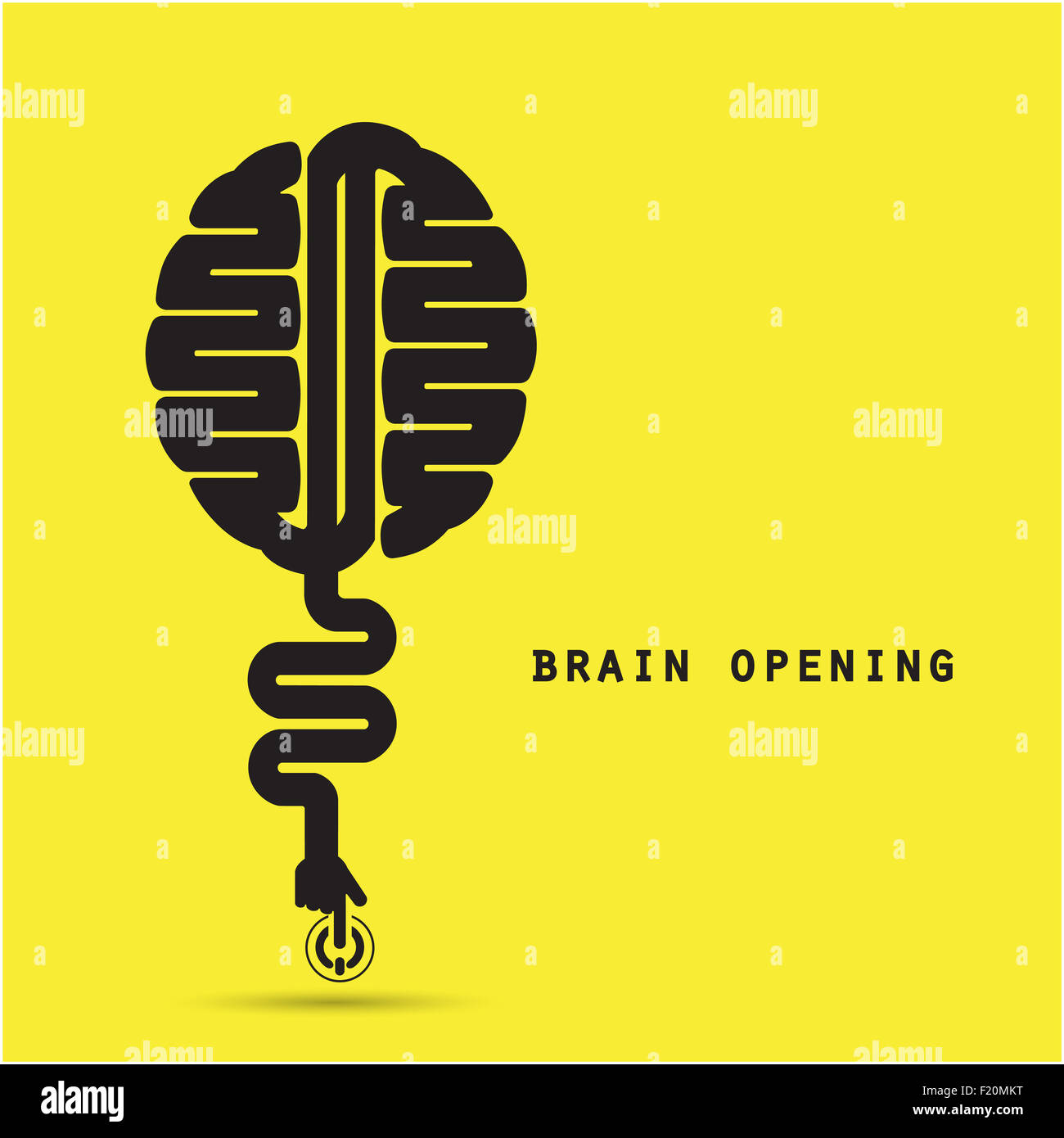 Brain opening concept.Creative brain abstract logo design template. Corporate business industrial creative logotype symbo Stock Photo