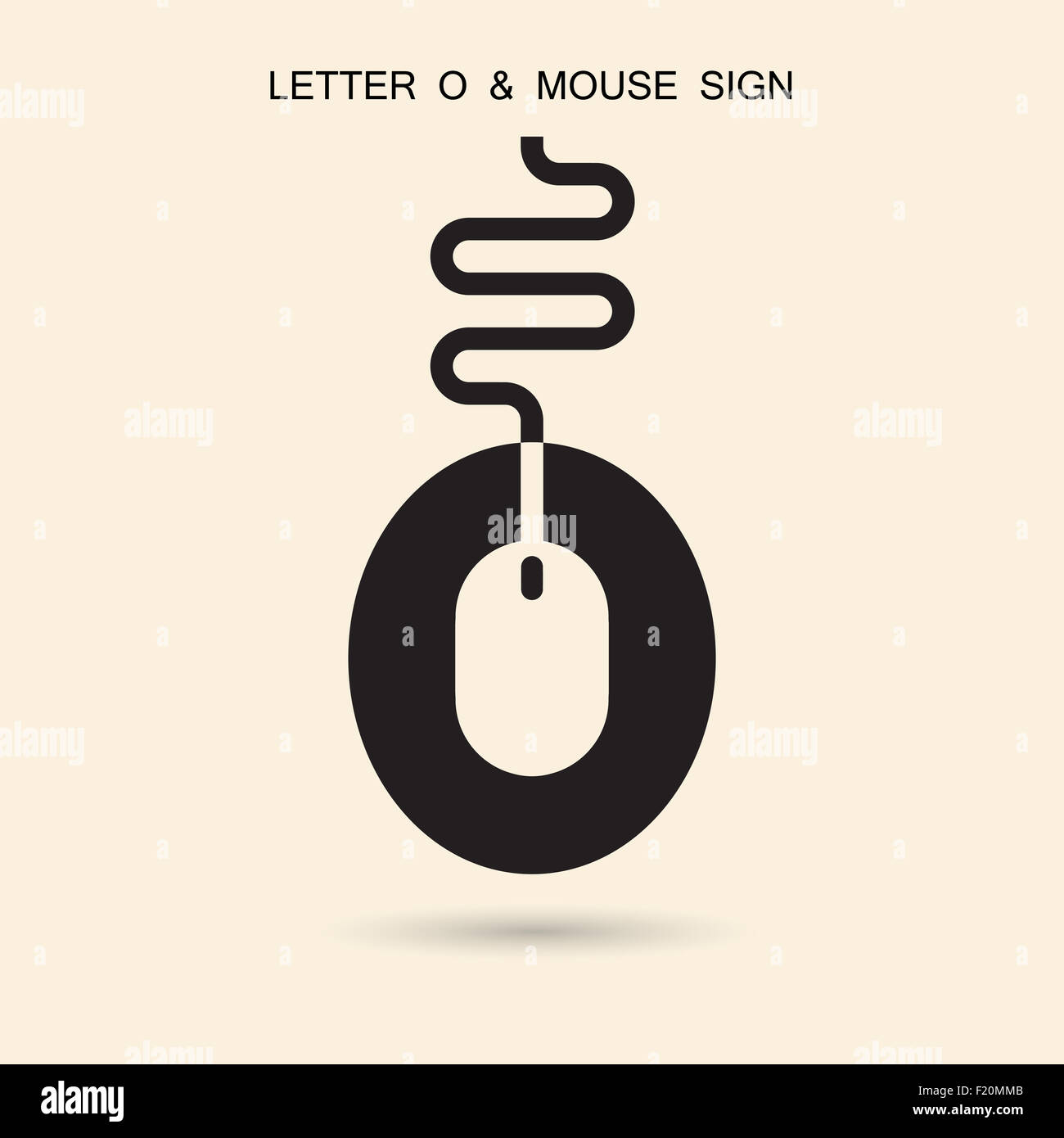 Creative letter O icon abstract logo design template with computer mouse symbol. Stock Photo