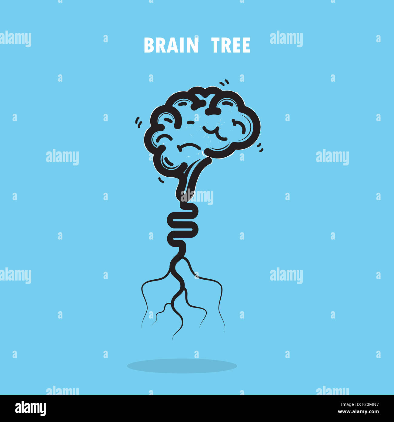 Creative brain tree abstract logo design.Corporate business industrial creative logotype.Brain tree symbol Stock Photo