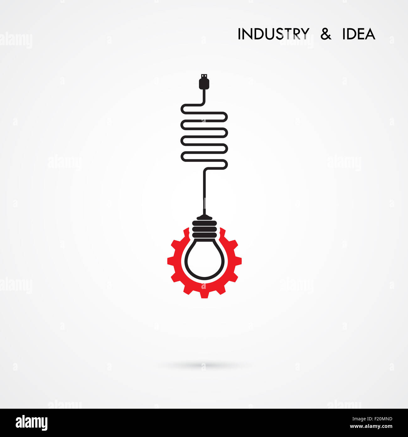 Creative light bulb and gear abstract design banner template. Corporate business industrial creative logotype symbol. Stock Photo