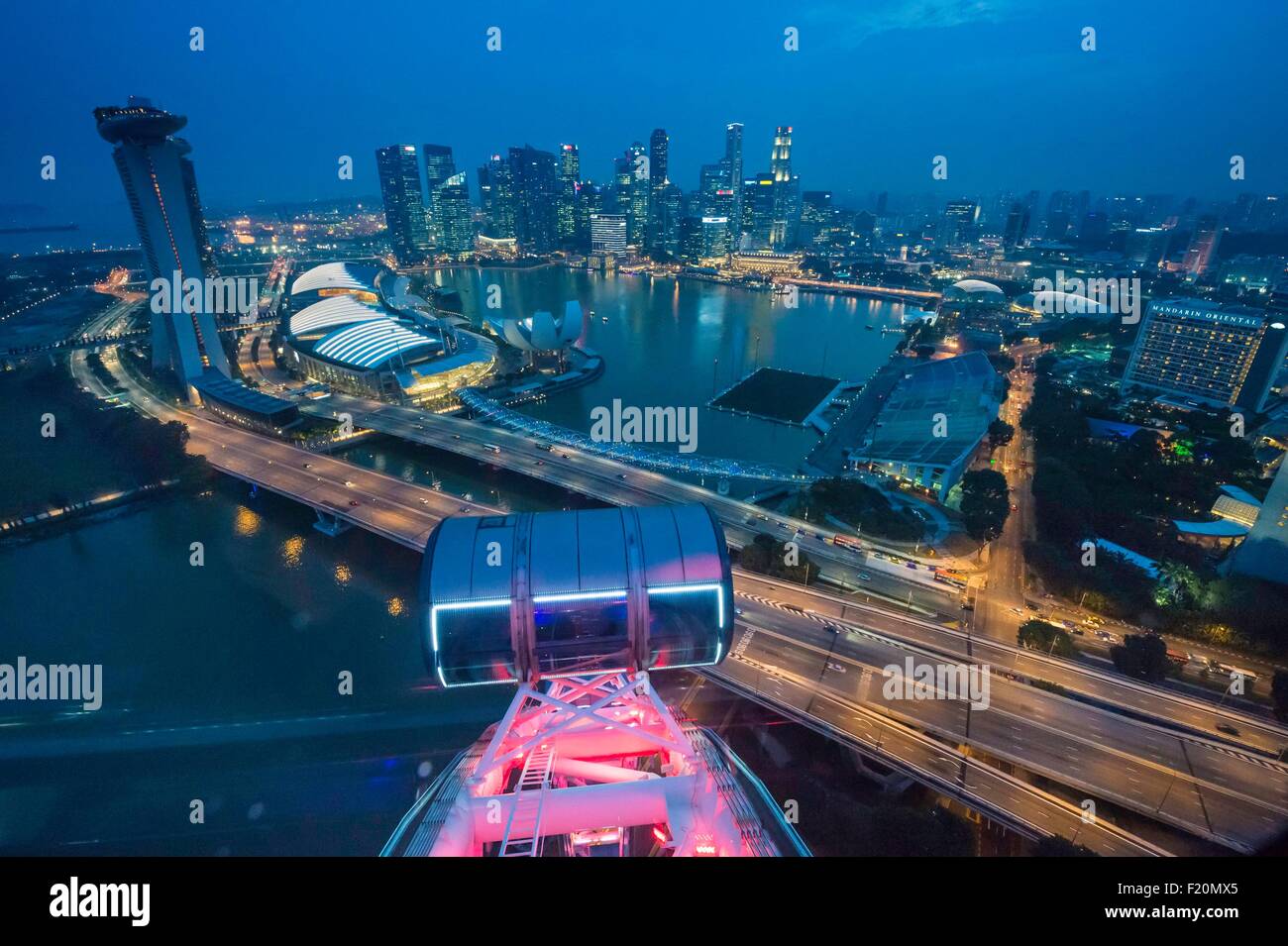 Singapore, Marina Bay, Singapore Flyer Stock Photo