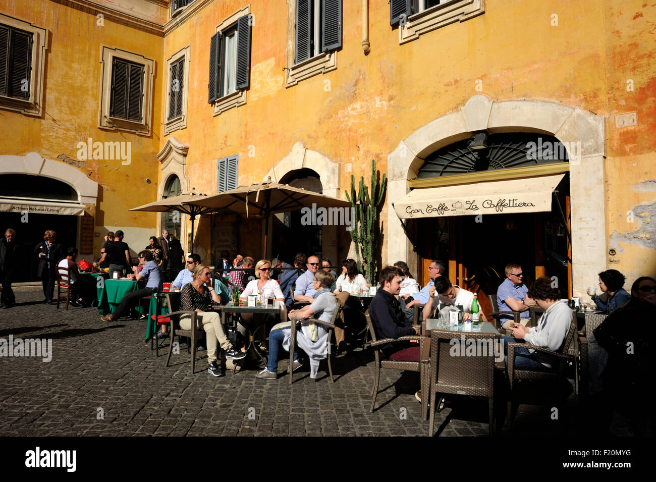 Italy, Rome, Piazza di Pietra, cafe Stock Photo
