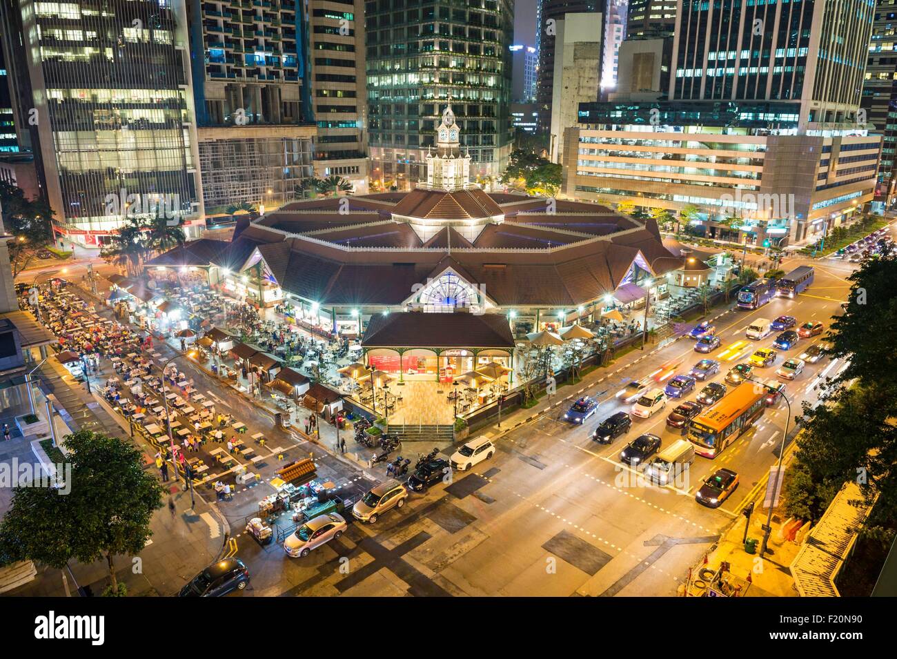 Singapore, Centre District, Lau Pa Sat food center Stock Photo