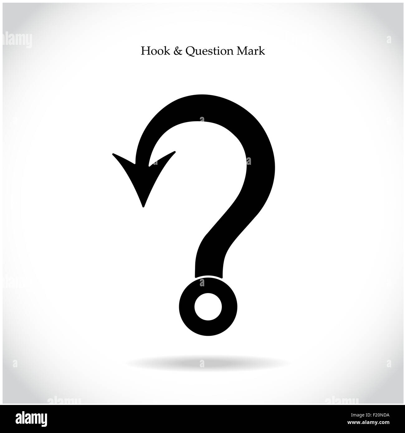 Fishing hook question mark sign on background. Education and business concept. Stock Photo