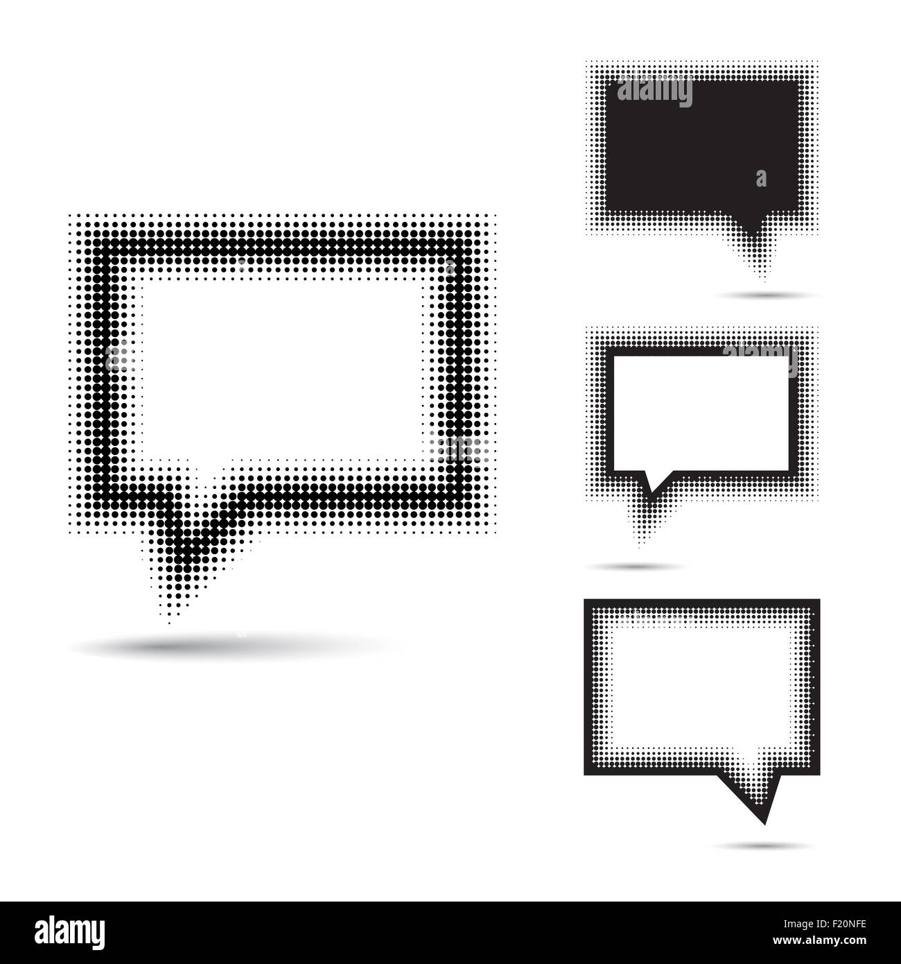 Set of abstract halftone design elements. Stock Photo