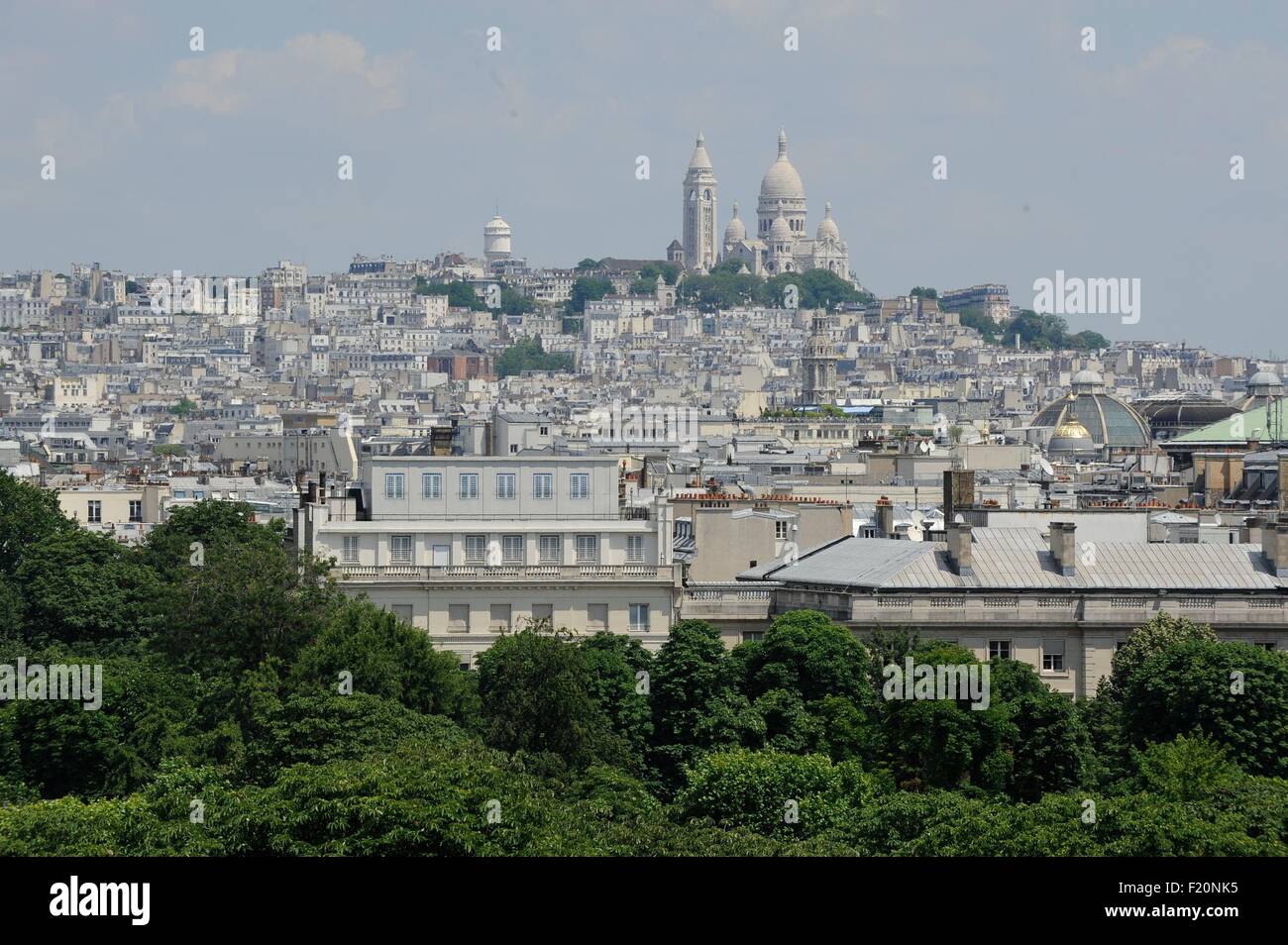 France, Paris, Wide view of the Sacre Coeur (aerial view) Stock Photo