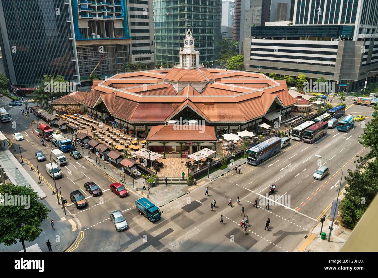 Singapore, Centre District, Lau Pa Sat food center Stock Photo