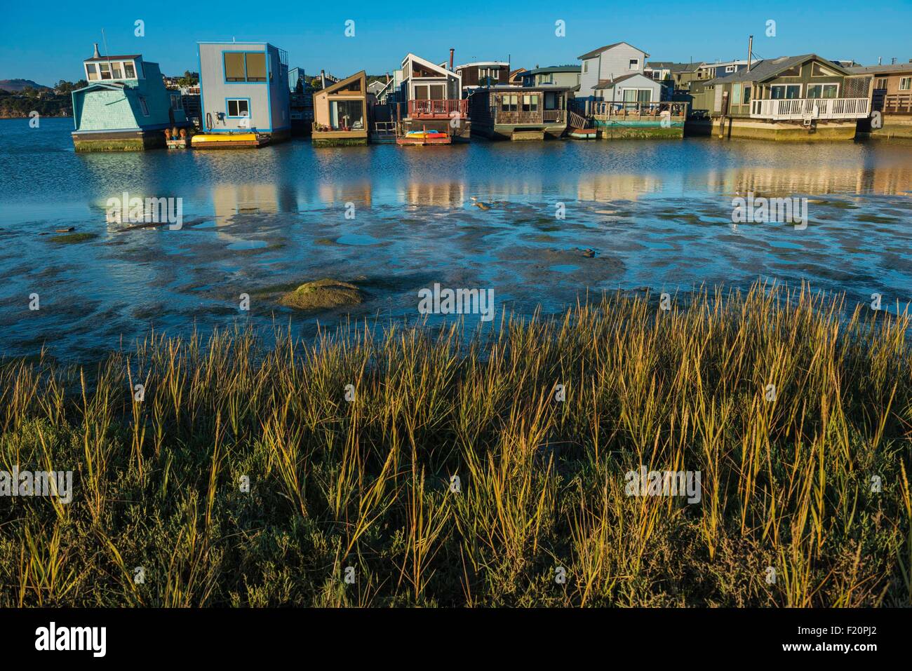 United States, California, northern suburb of San Francisco, houseboats Stock Photo
