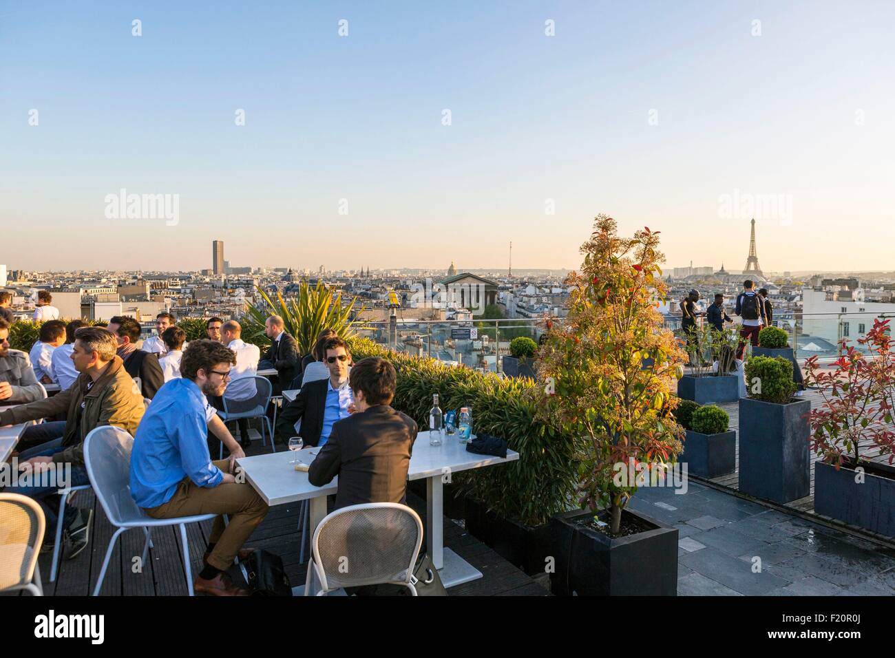 France, Paris, the Printemps department store, the roof bar terrace