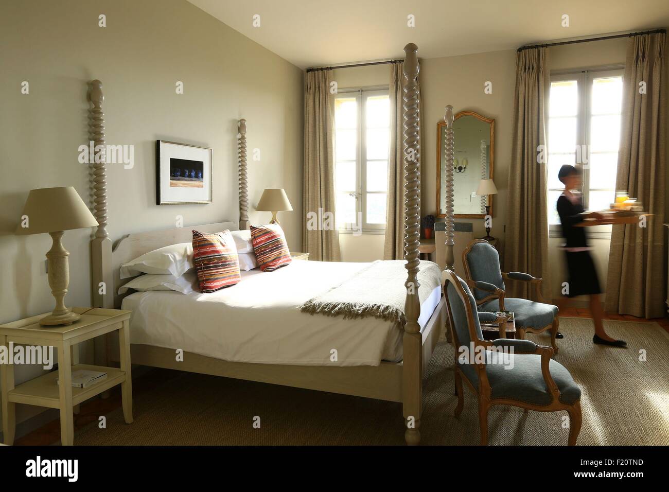 France, Vaucluse, Crillon le Brave Hotel Crillon Le Brave, bedroom Stock Photo