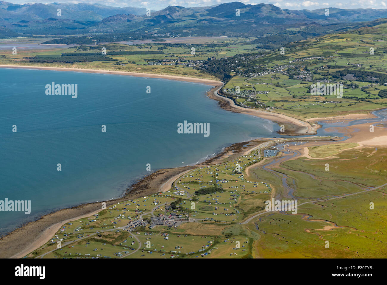 Aerial view of Shell Island, Wales Llanbedr 12th August 2015 PHILLIP ROBERTS Stock Photo