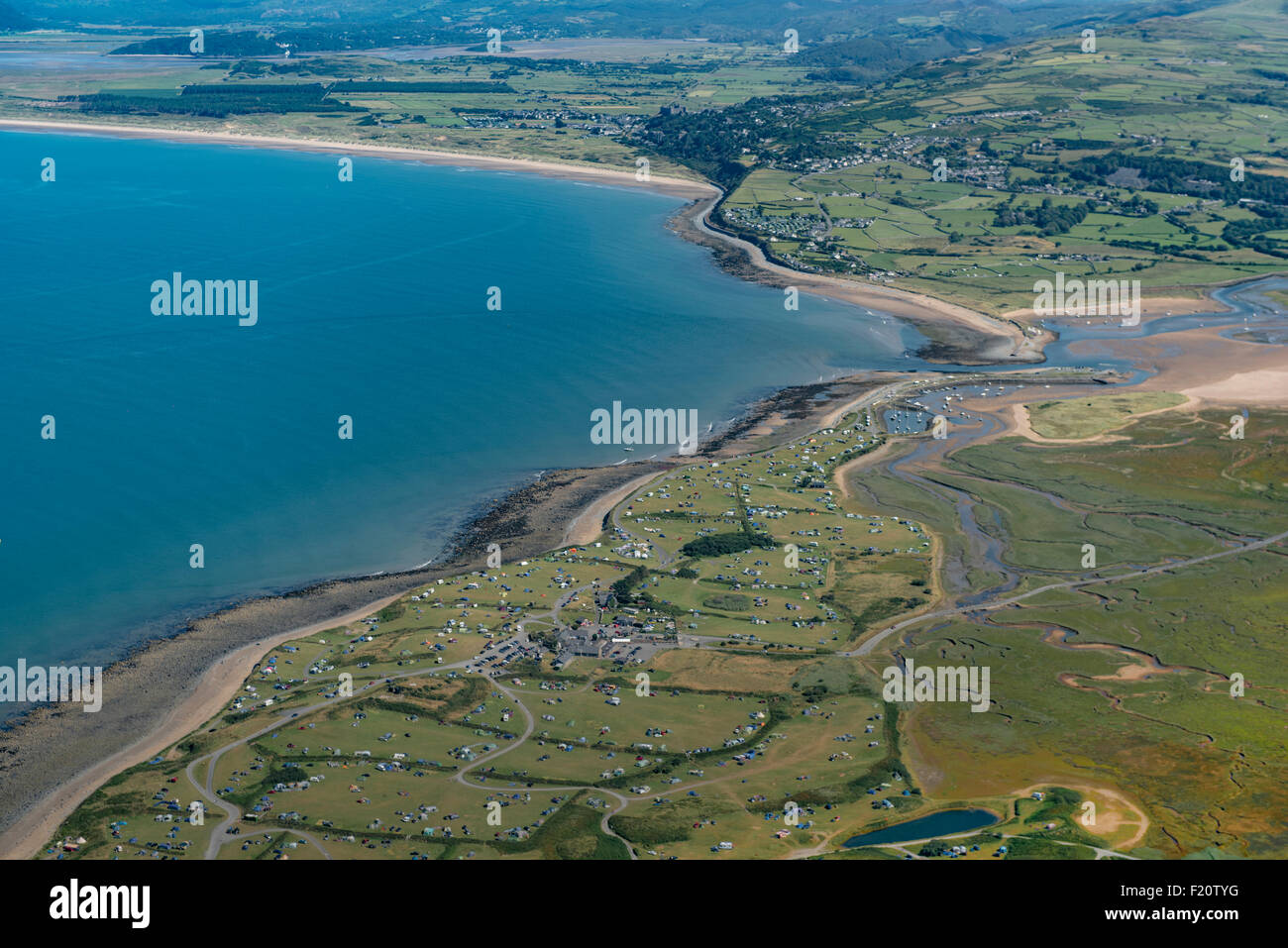 Aerial view of Shell Island, Wales Llanbedr 12th August 2015 PHILLIP ROBERTS Stock Photo
