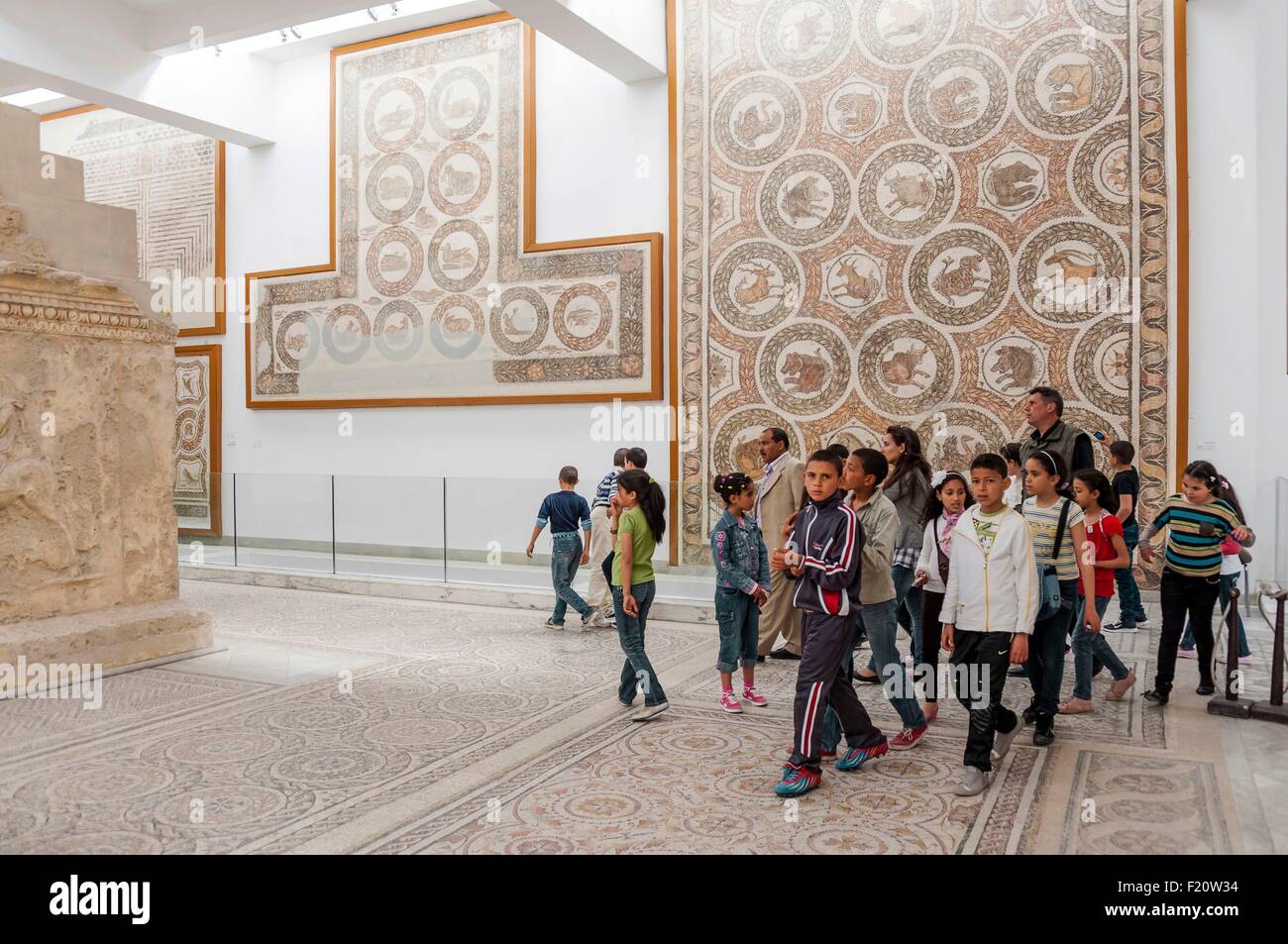 Tunisia, Tunis, National Museum of Bardo, local school childrens visit Stock Photo