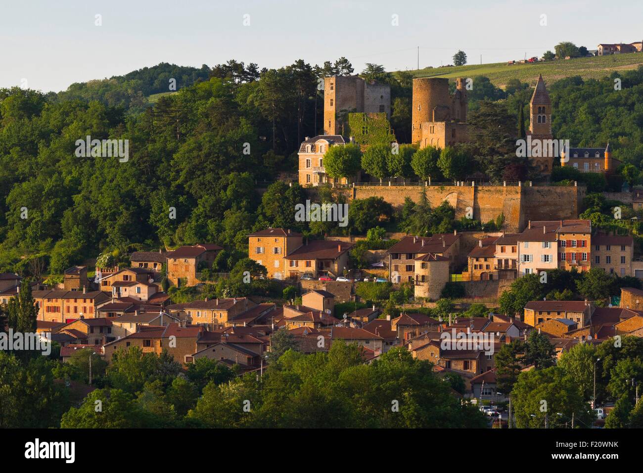 France, Rhone, Beaujolais region, Gilded Stones area, village of Chatillon d'Azergues Stock Photo