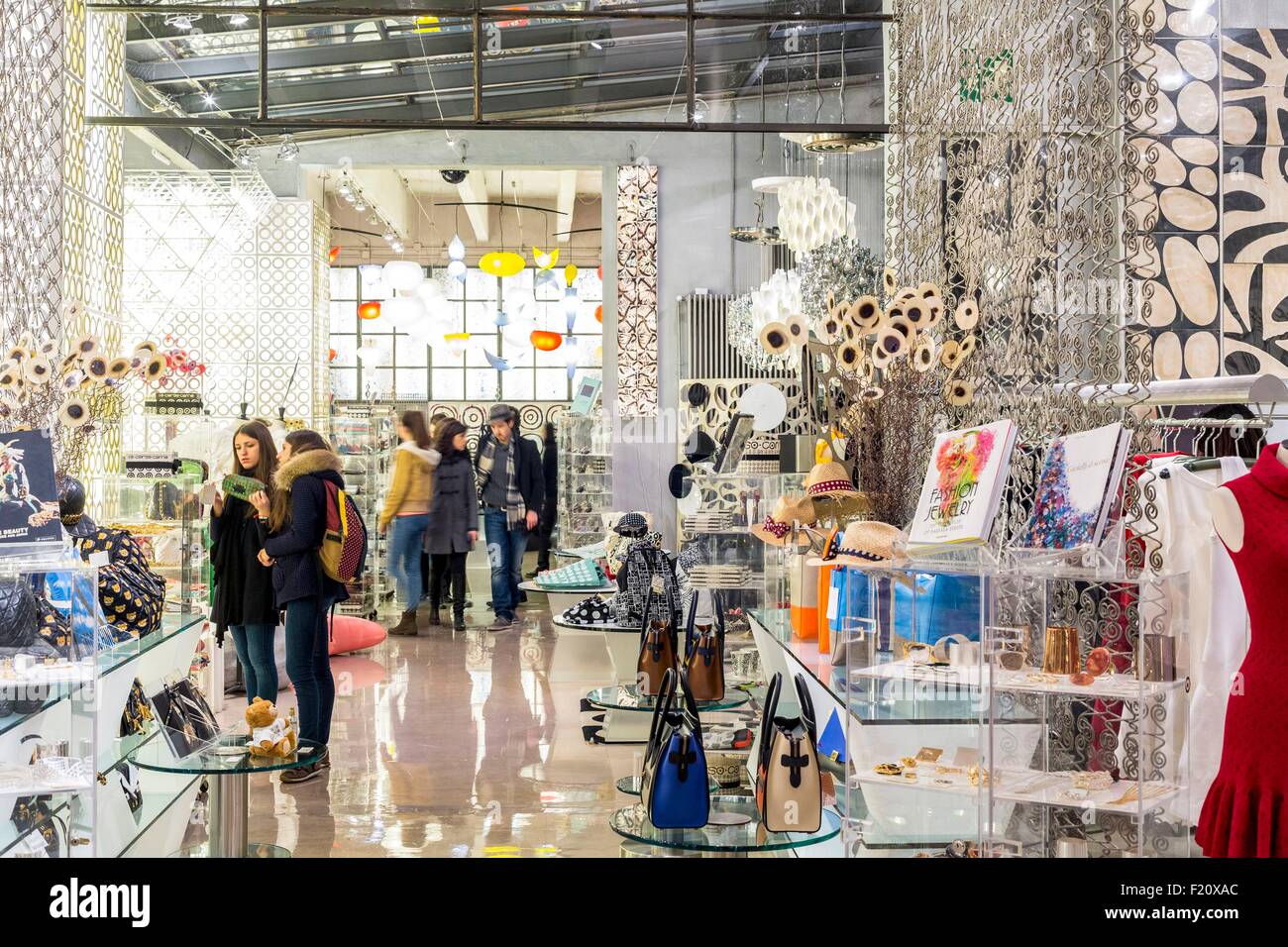 Italy, Lombardy, Milan, 10 Corso Como founded in 1990 by Carla Sozzani and decorated by artist Kris Ruhs includes a concept store, a bookshop, a cafe, a hotel, an art gallery and a restaurant Stock Photo