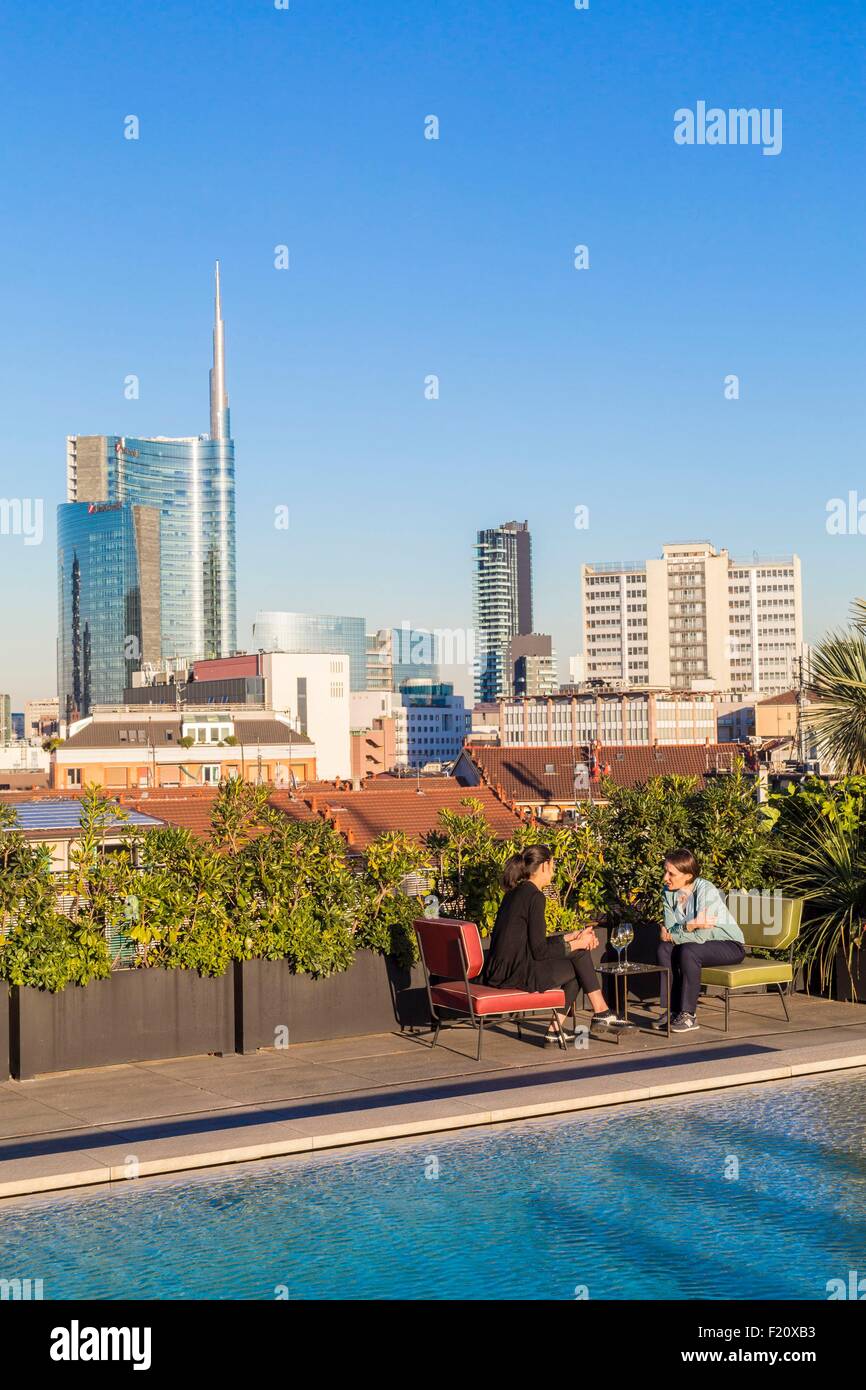 Italy, Lombardy, Milan, 7 Ceresio, restaurant with rooftop pool