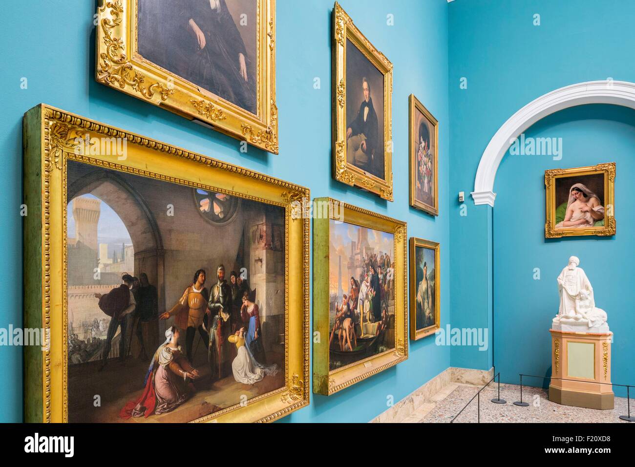 Italy, Lombardy, Milan, baroque palace Brera Pinacoteca di Brera art museum ancient and modern inaugurated in 1809, romantic paintings Stock Photo