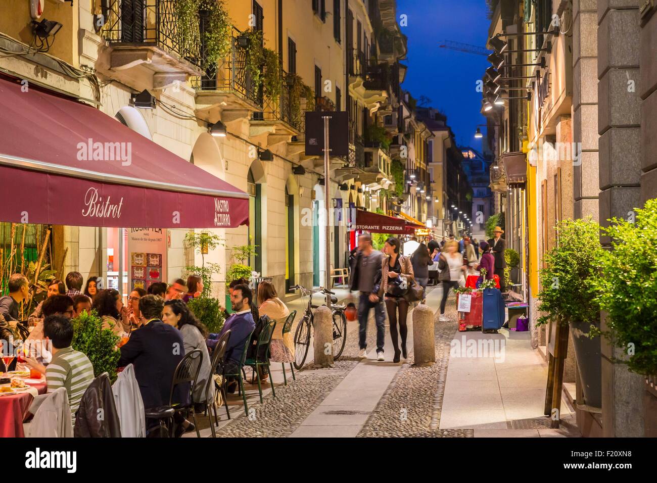 Italy, Lombardy, Milan, street via Fiori Chiari Stock Photo