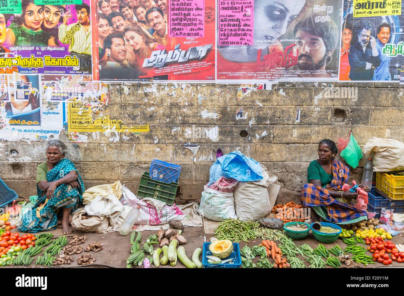 India, Tamil Nadu state, Madurai, street scene Stock Photo