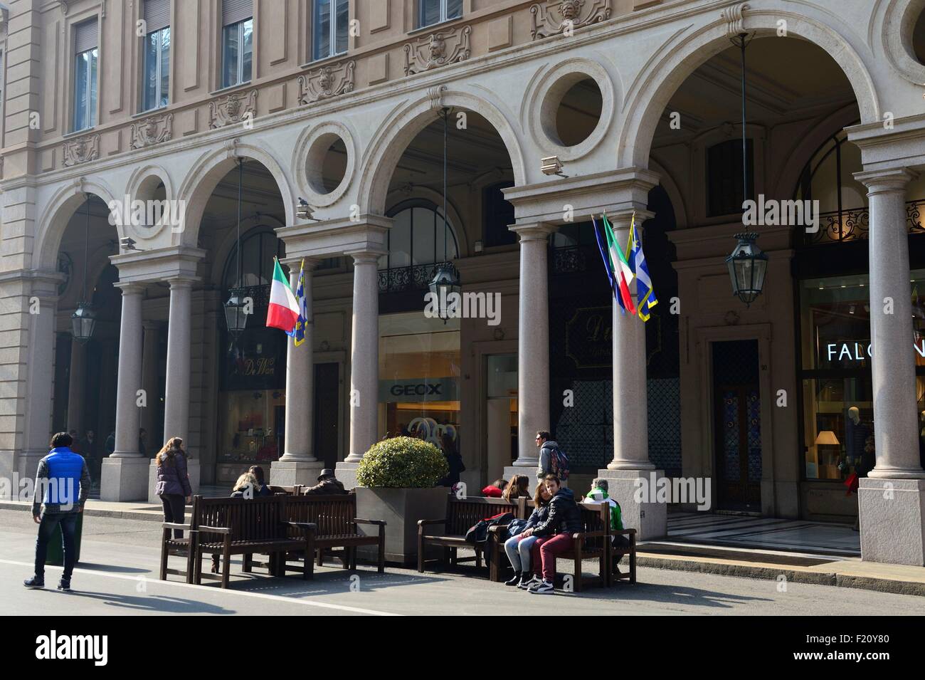 Italy, Piedmont, Turin, Via Roma Stock Photo