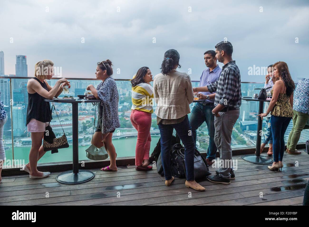 Singapore Marina Bay Marina Bay Sands Ku De Ta Bar Restaurant Lounge Stock Photo Alamy