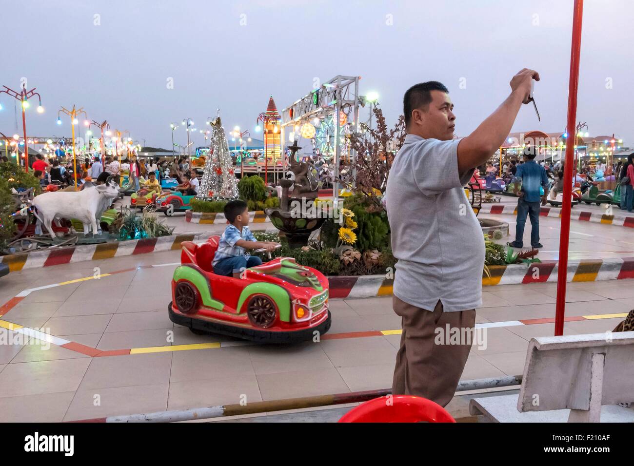 Cambodia, Phnom Penh, amusement park Stock Photo