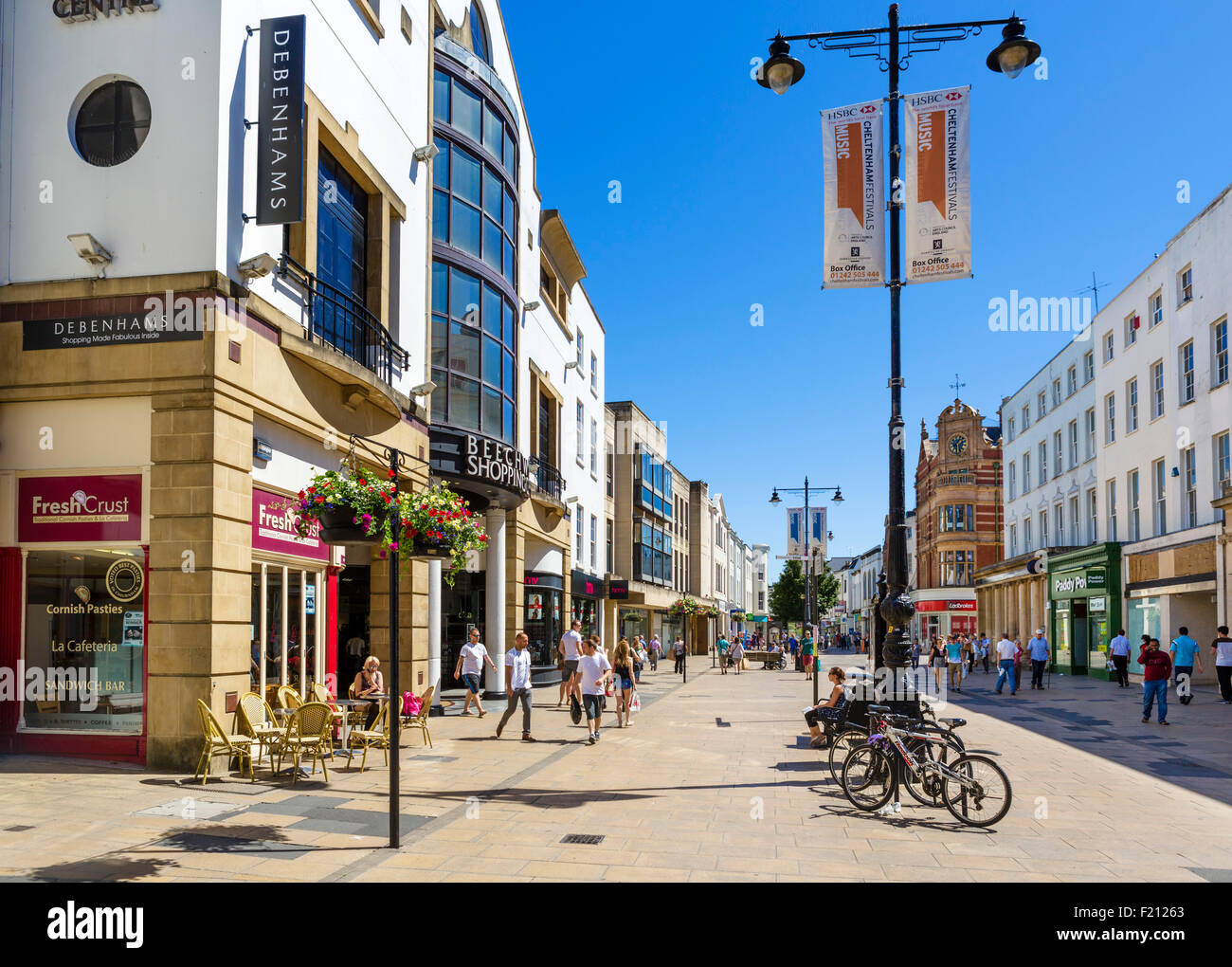 The High Street, Cheltenham, Gloucestershire, England, UK Stock Photo