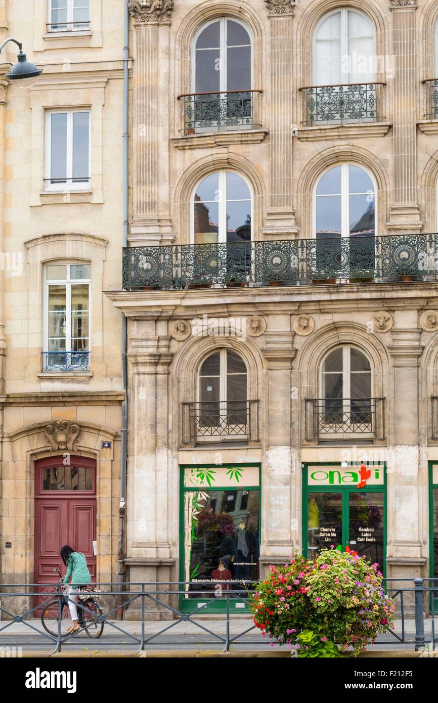 France, Ille et Vilaine, Rennes, Barre building (1844) built by Louis neo  Renaissance style with a carved pediment Leray Jean Baptiste Barre Stock  Photo - Alamy