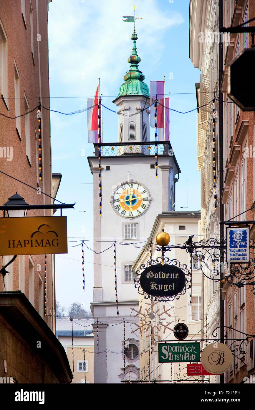 Salzburg city hall clock tower hires stock photography and images Alamy