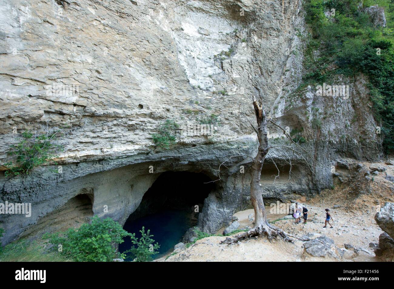 France, Vaucluse, Fontaine de Vaucluse, The Abyss Stock Photo