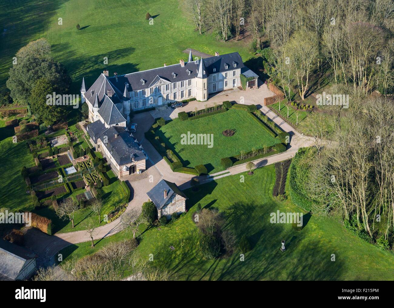 France, Eure, Bouquelon, Chateau du PlessisBouquelon (aerial view