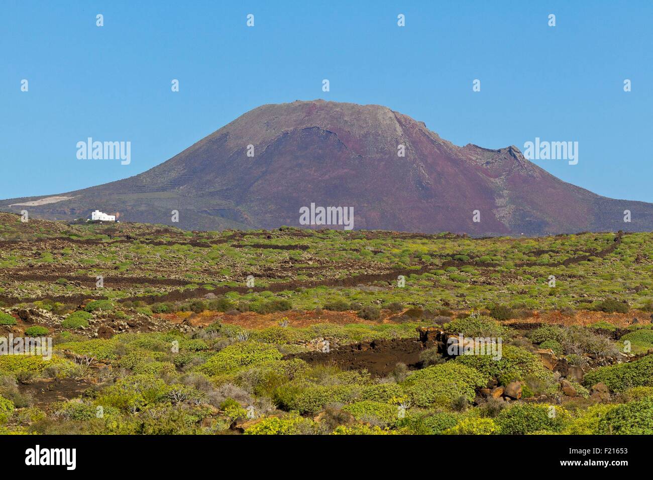 Spain, Canaries Islands, Lanzarote island, the Monte Corona Stock Photo