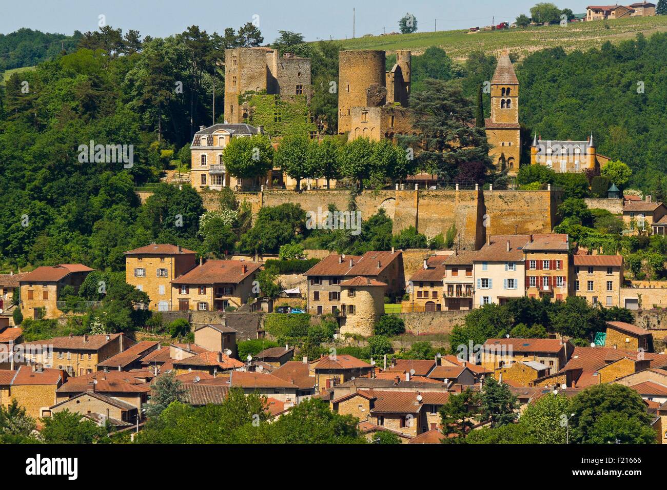 France, Rhone, Beaujolais region, Gilded Stones area, village of Chatillon d'Azergues Stock Photo