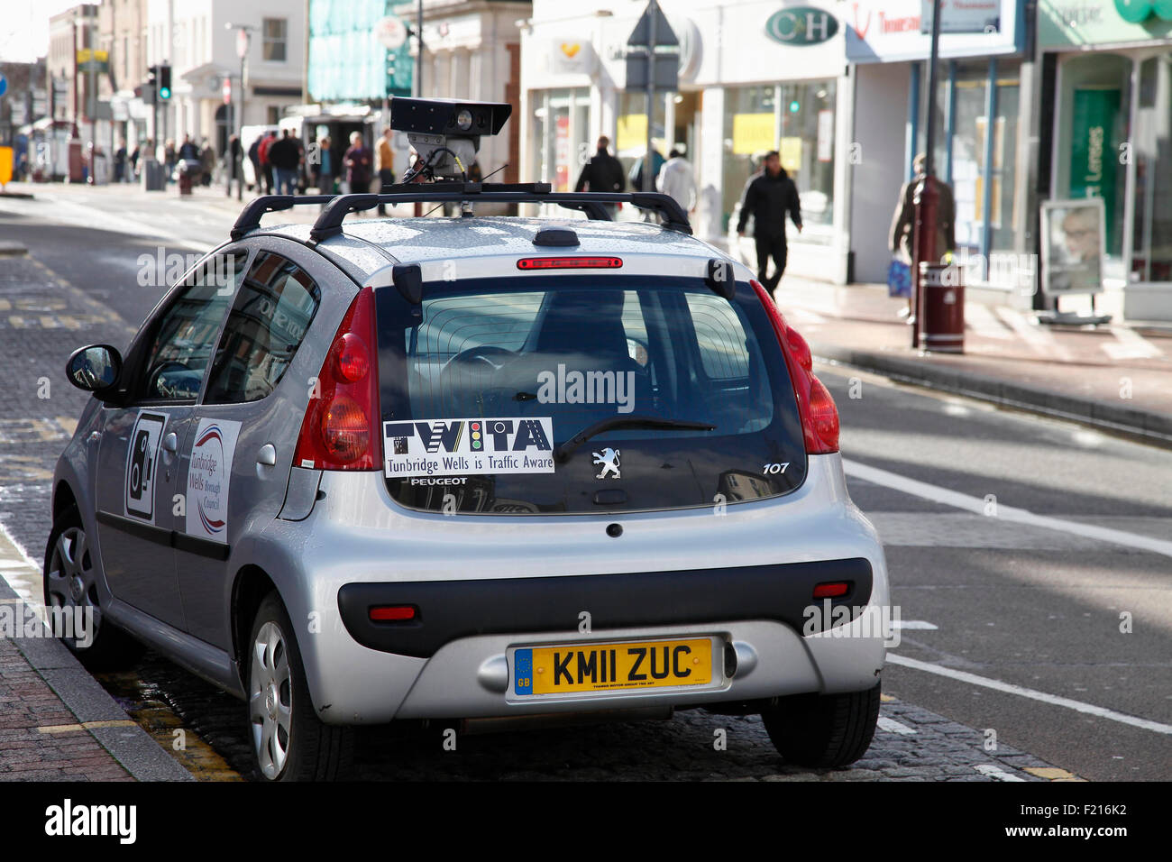 Transport, Road, Traffic, Mobile speed camera monitoring cars passing  through bus only restricted zone Stock Photo - Alamy