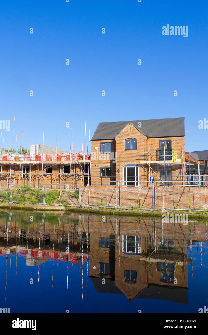New Build Homes on a Construction Site, Stourbridge Canal, Wordsley