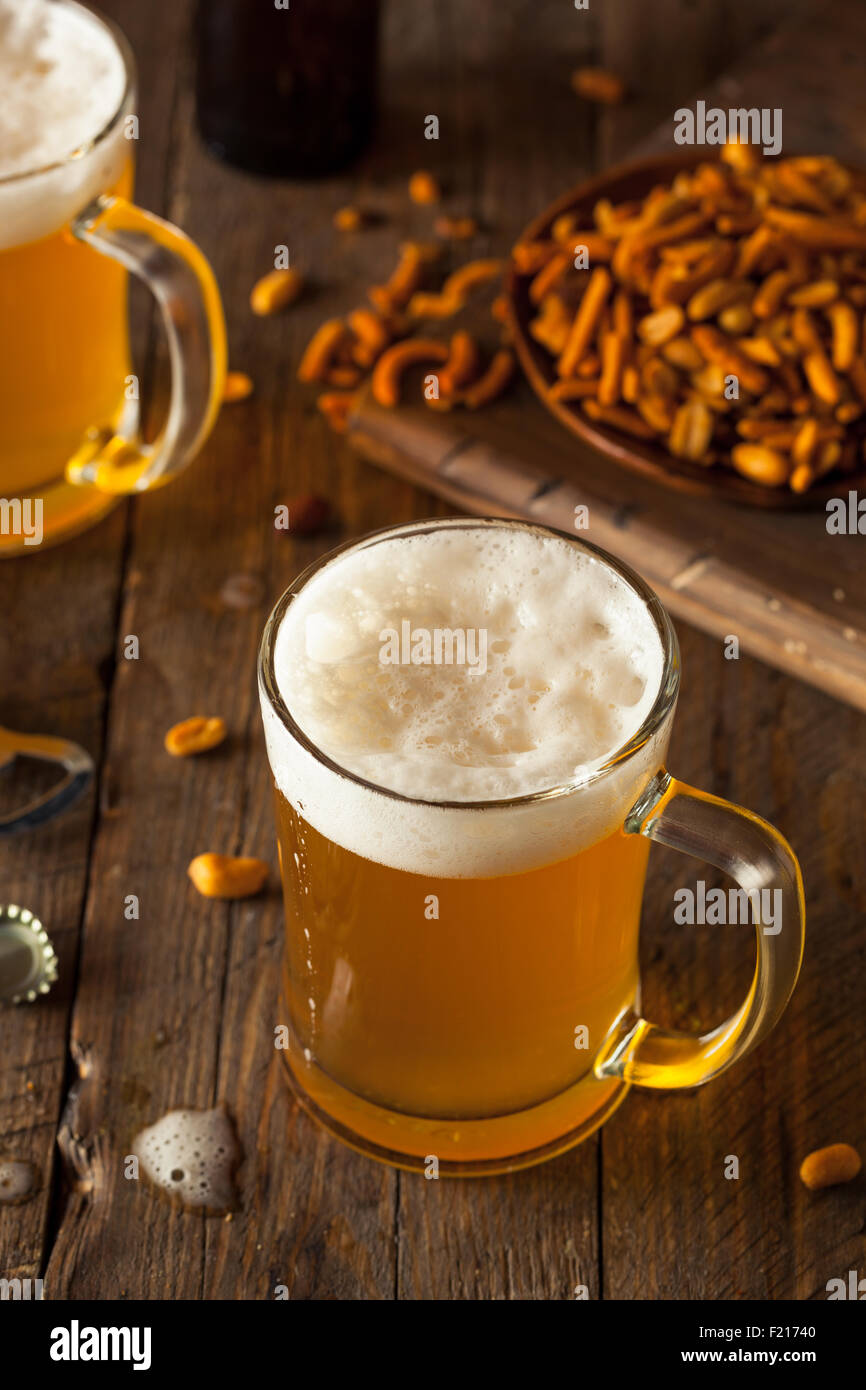 Golden Beer in a Glass Stein for Oktoberfest Stock Photo