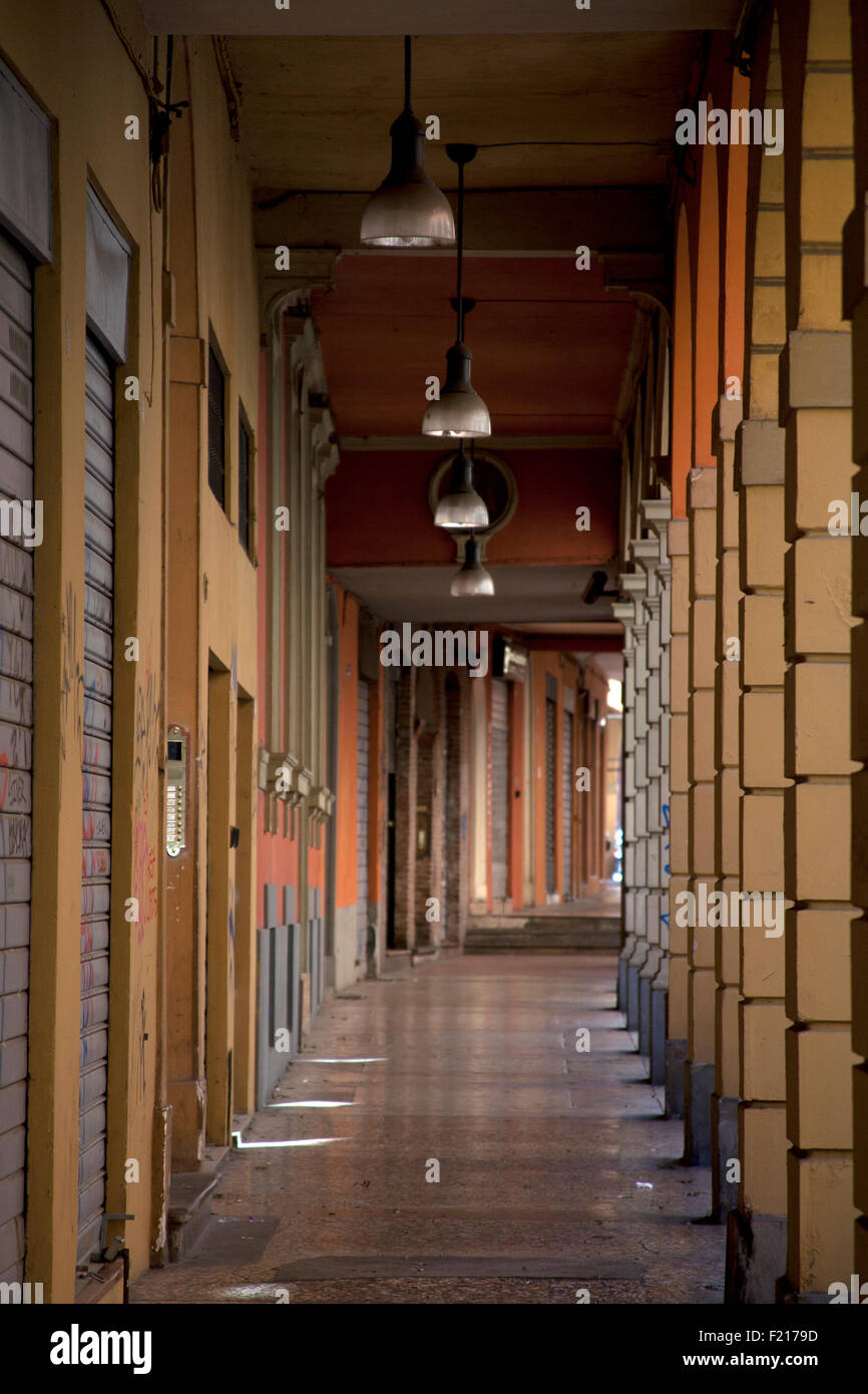 The modern porticoes of Bologna, Emilia-Romagna, Italy Stock Photo