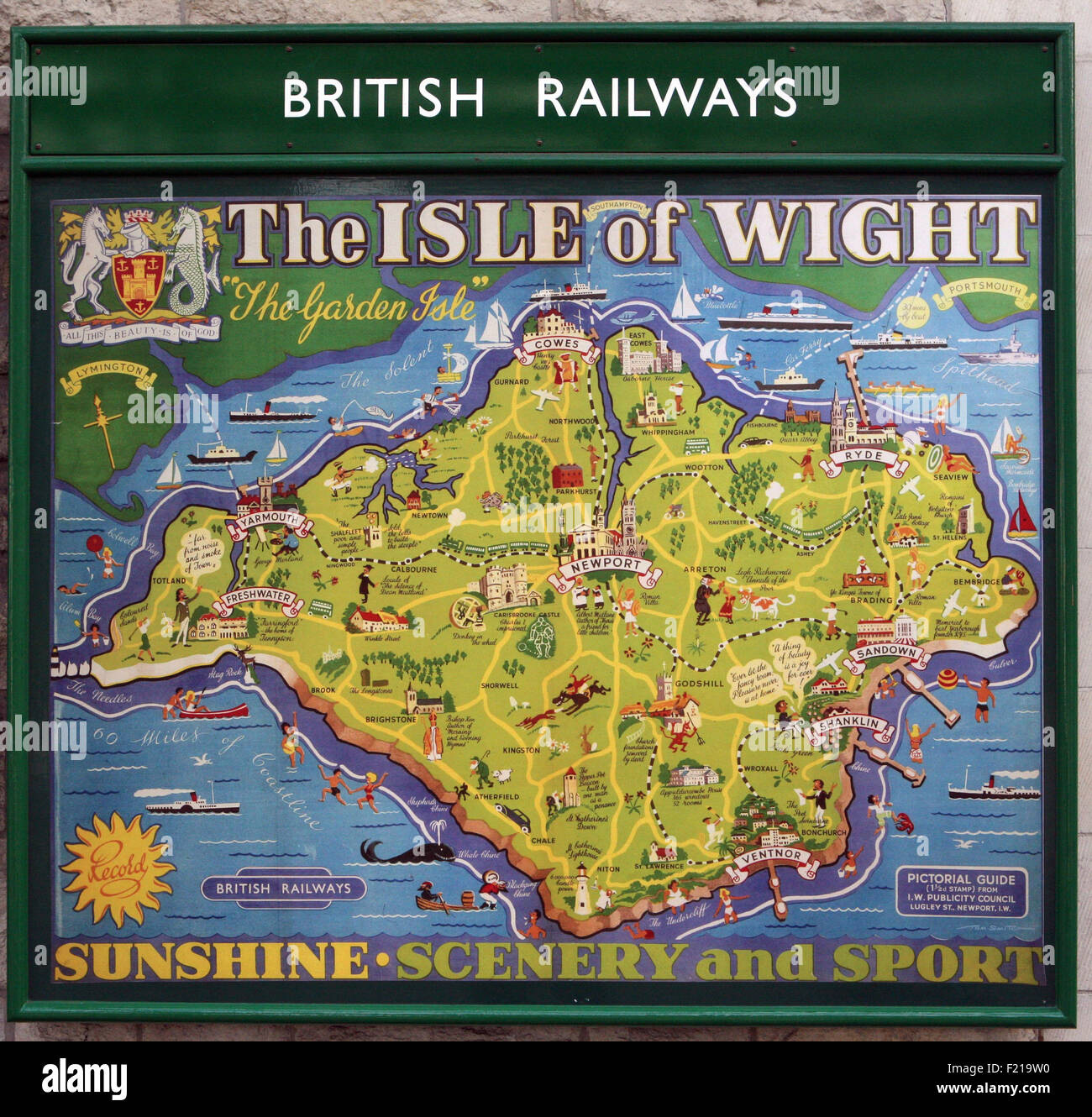 Isle of Wight train poster Stock Photo