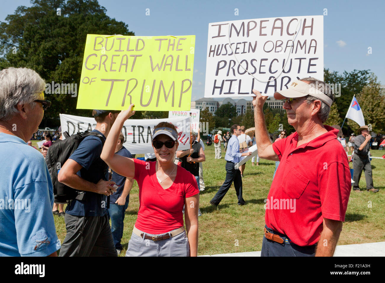 Washington DC, USA. 9th September, 2015. Tea Party members in the thousands rally on the West Lawn of the US Capitol to support Donald Trump and Ted Cruz, who spoke against the Iran nuclear deal. Credit:  B Christopher/Alamy Live News Stock Photo