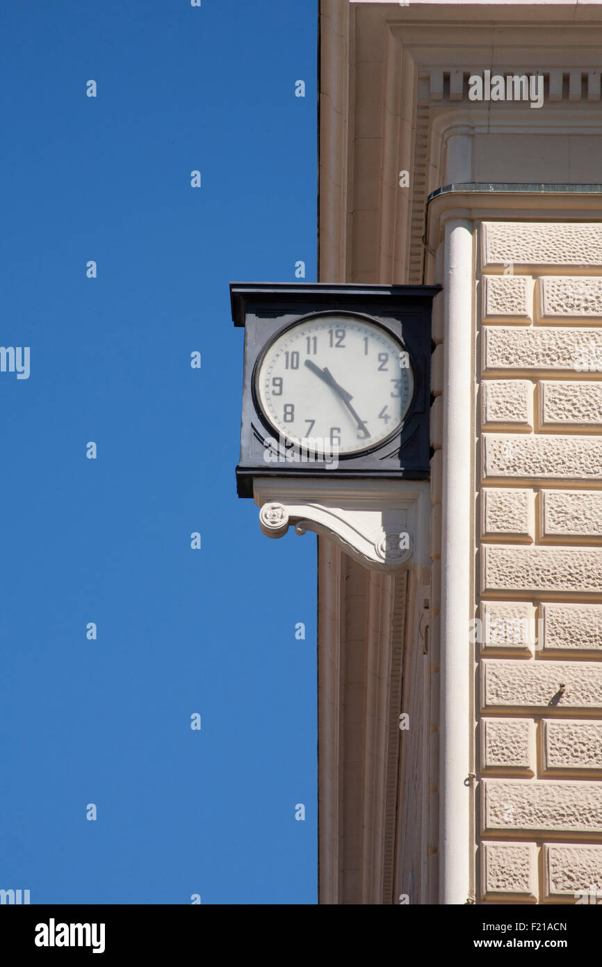 The Bologna train station clock stopped at 10:25, remained a symbol of the station bombing in 1980, Bologna Italy Stock Photo