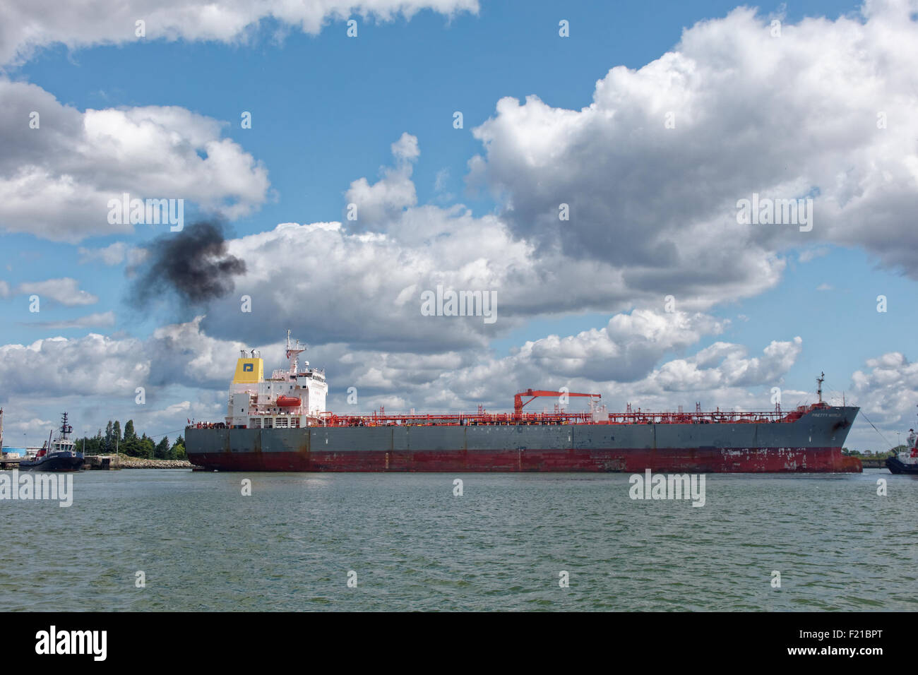 Tanker and Tug boat Stock Photo