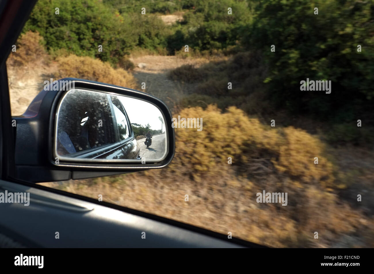 Side view mirror of car Stock Photo Alamy