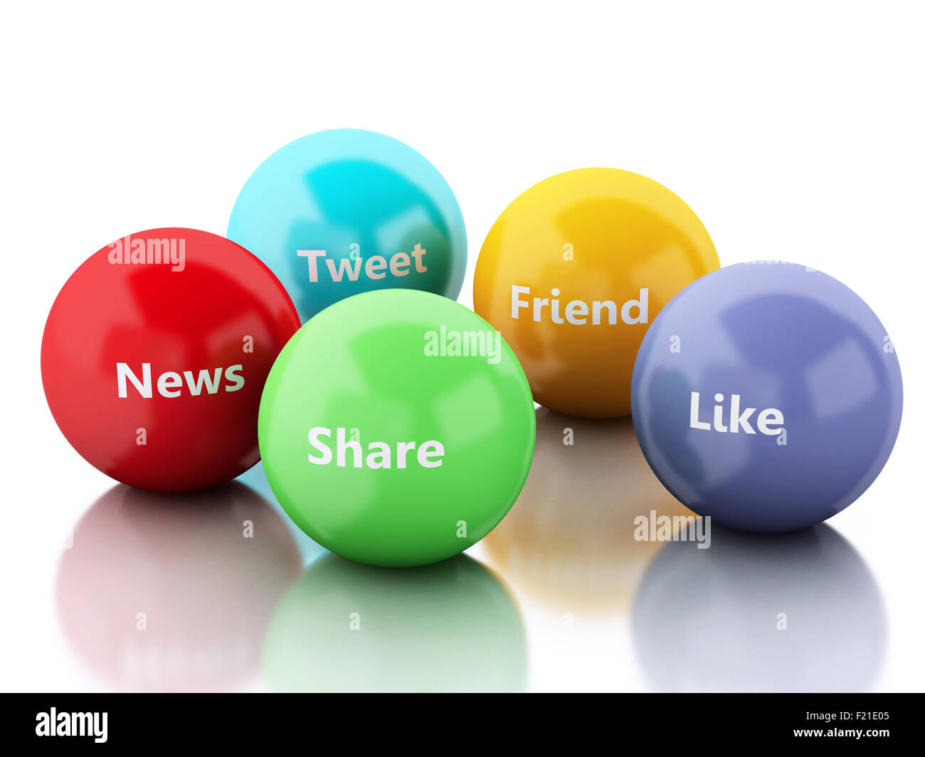 3d renderer image. color bubbles with Social media and networking concept. Isolated white