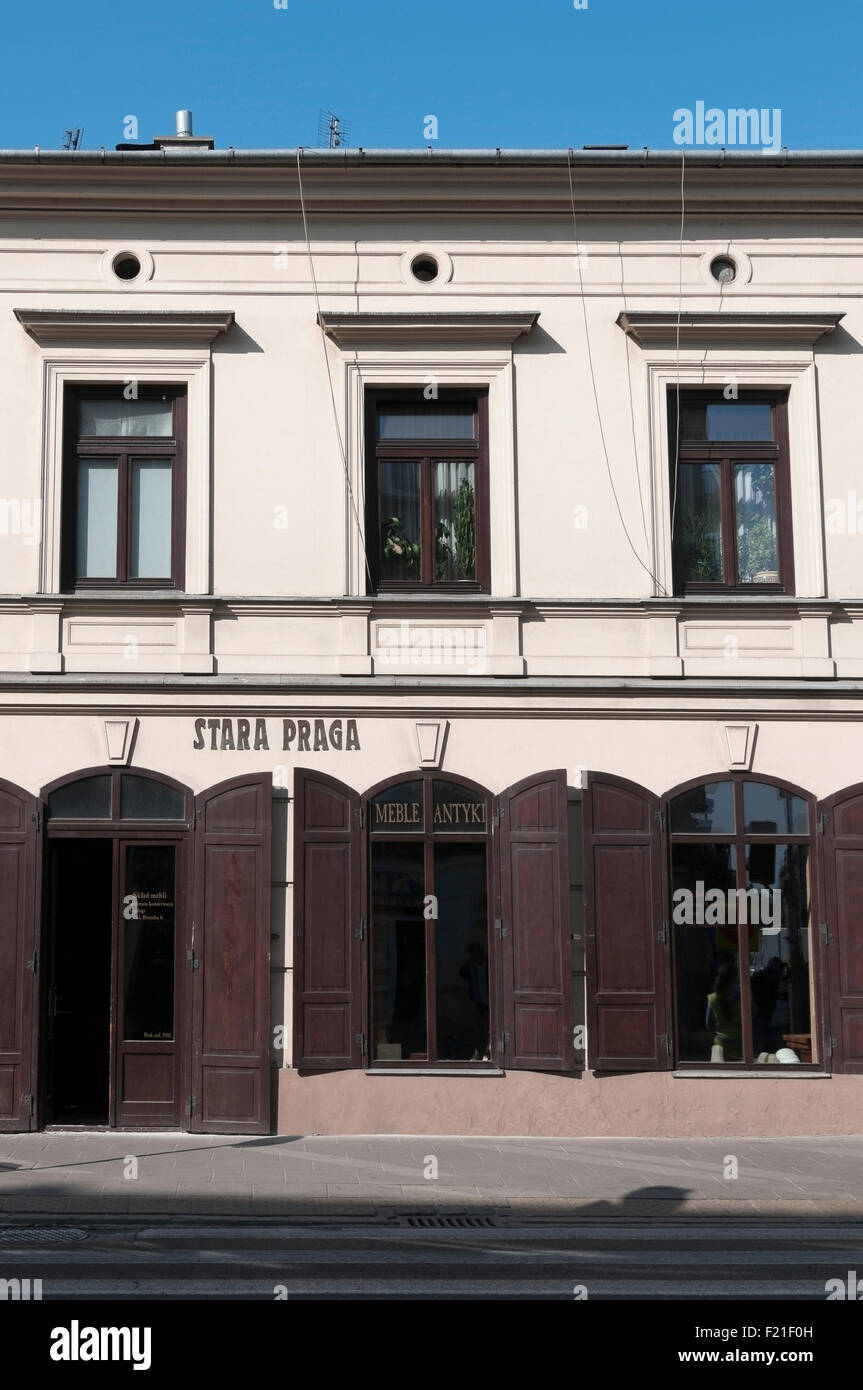 Old Praga Polnoc district traditional shop front in Warsaw, Warszawa